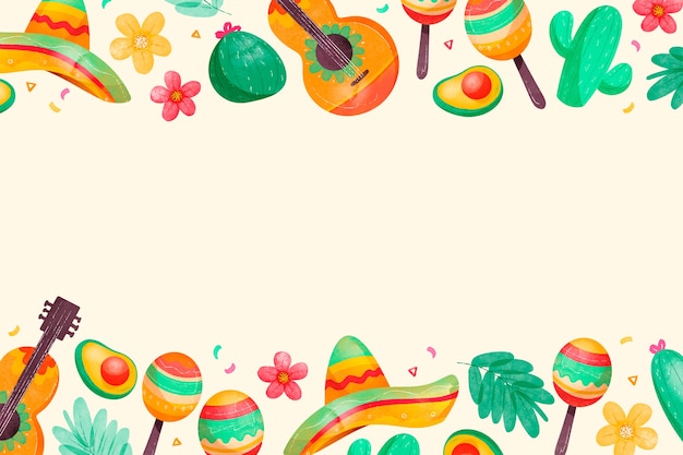 Gratis vector aquarel cinco de mayo achtergrond