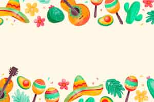 Gratis vector aquarel cinco de mayo achtergrond