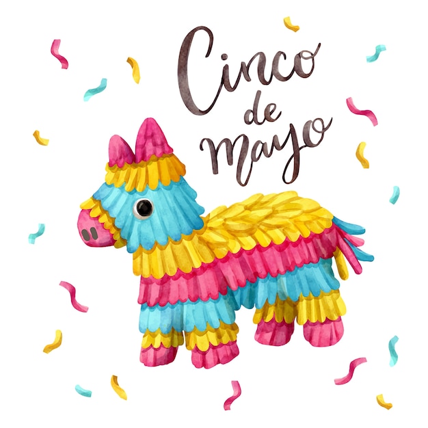 Gratis vector aquarel cinco de mayo