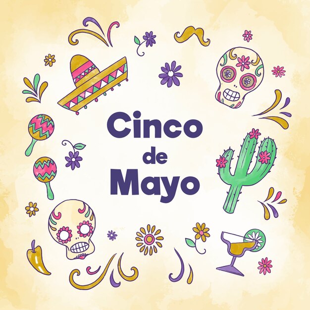 Aquarel cinco de mayo