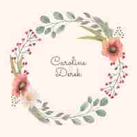 Gratis vector aquarel circulaire bloemen frame