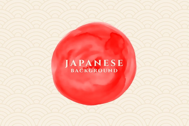 Aquarel cirkel met Japanse patroon achtergrond