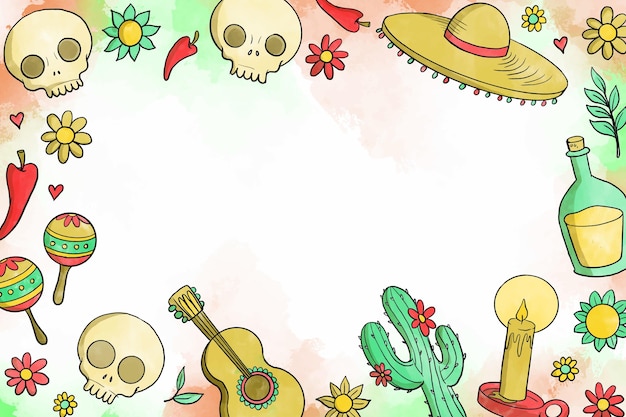 Gratis vector aquarel dia de muertos achtergrond