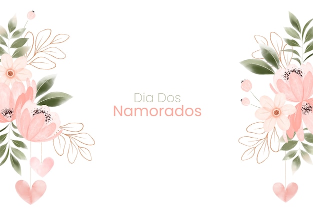 Gratis vector aquarel dia dos namorados achtergrond