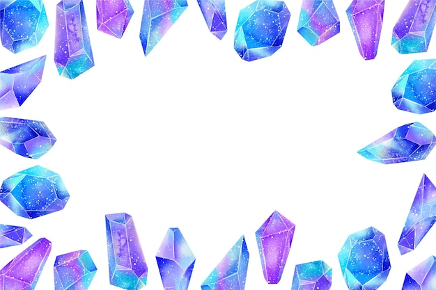 Aquarel diamanten met lege ruimte achtergrond