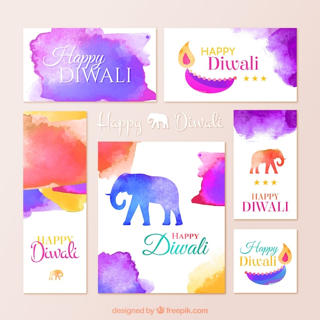 Aquarel diwali briefpapier