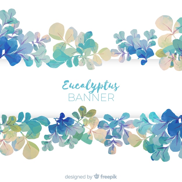 Gratis vector aquarel eucalyptus laat achtergrond