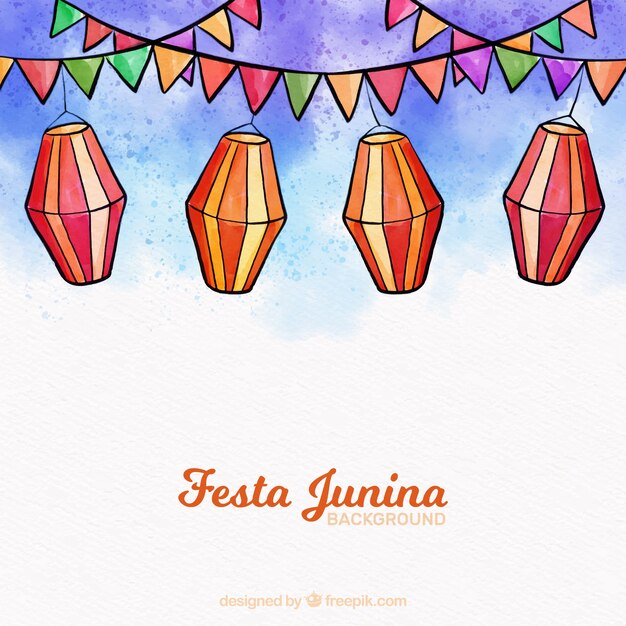 Aquarel festa junina achtergrond