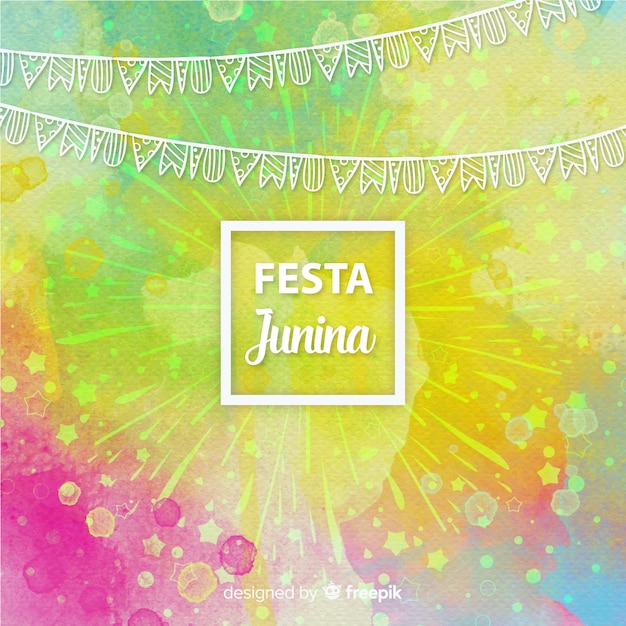 Gratis vector aquarel festa junina achtergrond