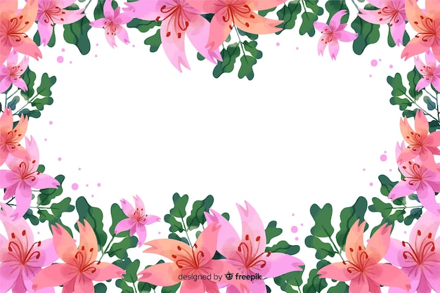 Aquarel floral frame achtergrond met kopie-ruimte