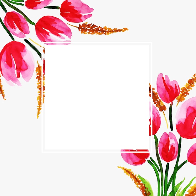 Gratis vector aquarel floral frame multi-purpose achtergrond