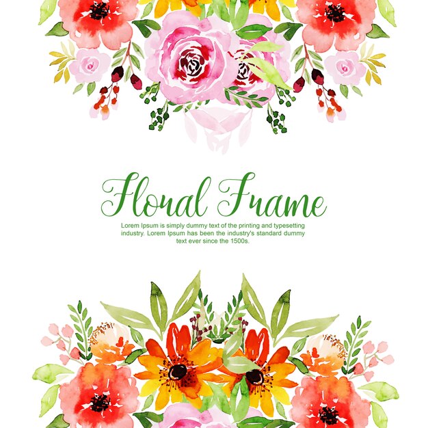 Aquarel Floral Frame Multi-Purpose Achtergrond