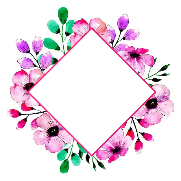 Aquarel Floral Frame Multi-Purpose Achtergrond