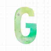 Gratis vector aquarel g lettertype belettering vector
