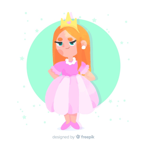 Gratis vector aquarel gember prinses illustratie