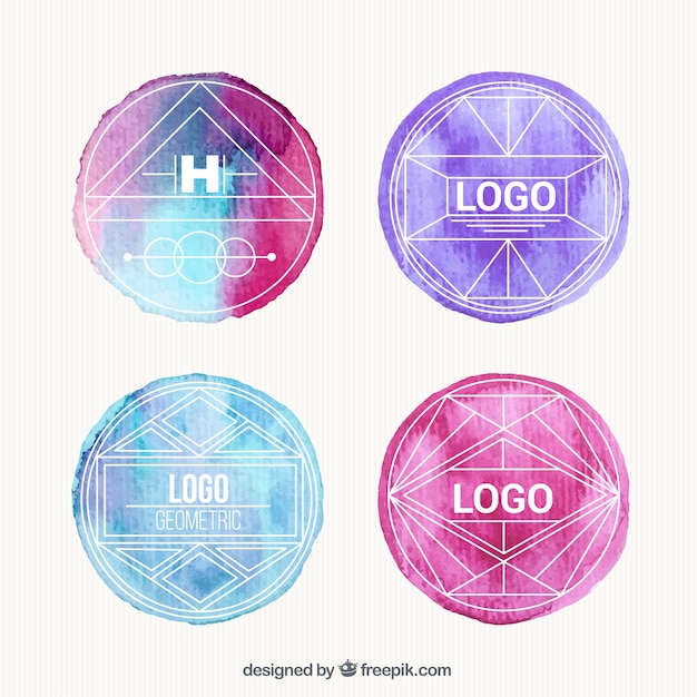 Gratis vector aquarel geometrische logo