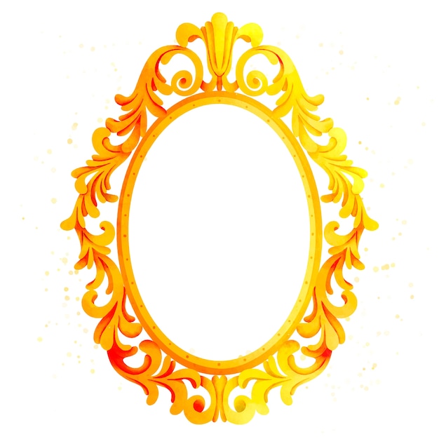 Aquarel gouden frame-ontwerp