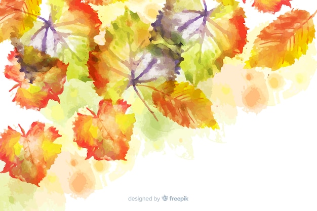 Aquarel gradiënt herfstbladeren achtergrond