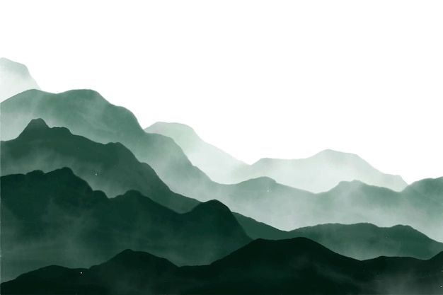 Aquarel groene bergen achtergrond