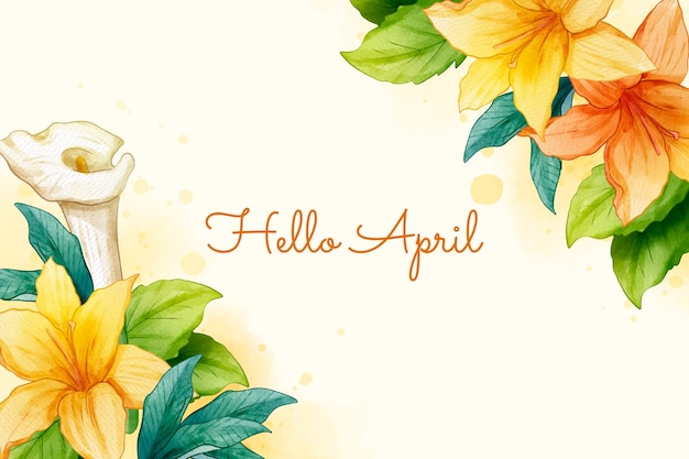 Aquarel hallo april banner en achtergrond
