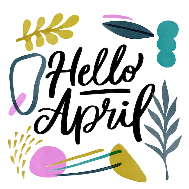 Aquarel hallo april belettering