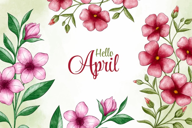 Aquarel hallo april horizontale banner of achtergrond