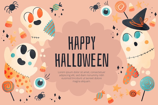 Gratis vector aquarel halloween achtergrond