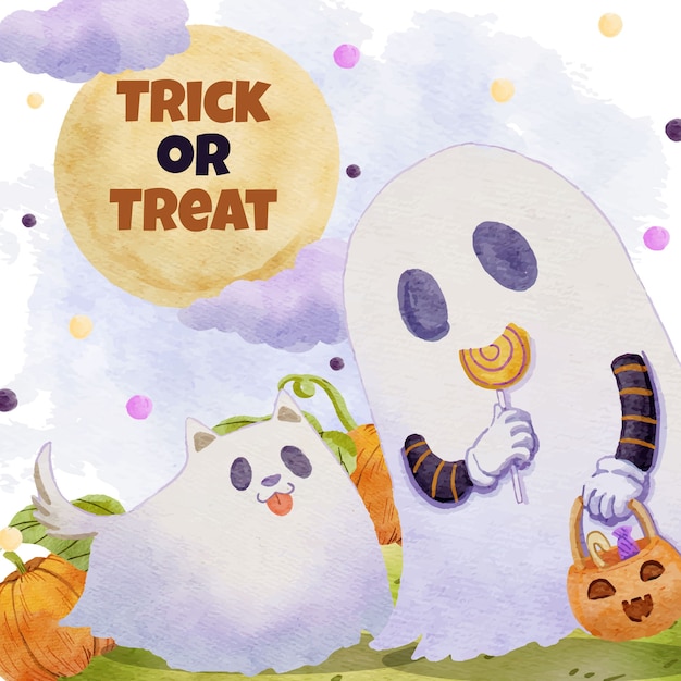 Gratis vector aquarel halloween illustratie