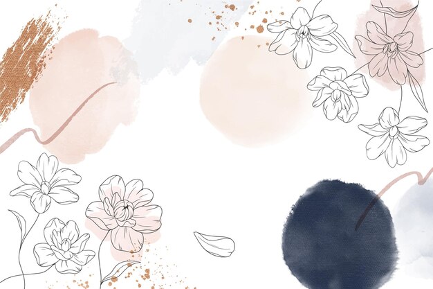 Aquarel hand getekende bloemen achtergrond
