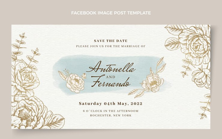 Gratis Vector aquarel handgetekende bruiloft facebook post