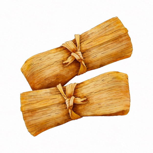 Gratis vector aquarel heerlijke traditionele tamales