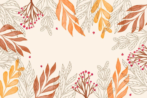 Gratis vector aquarel herfst achtergrond