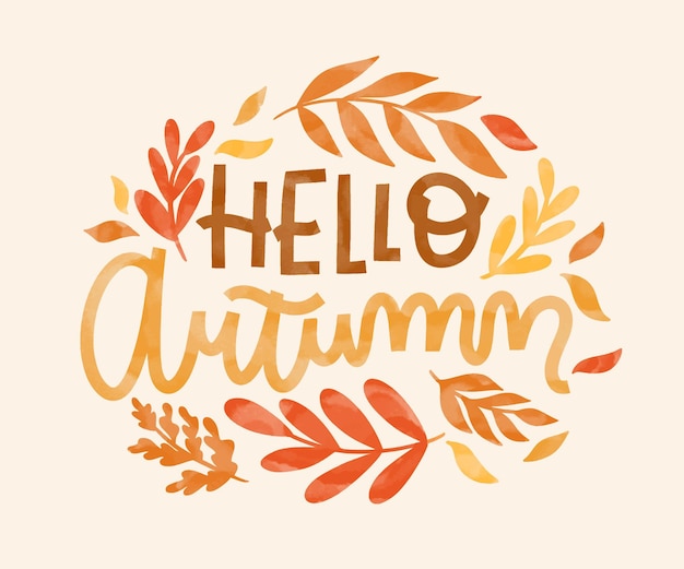 Aquarel herfst belettering