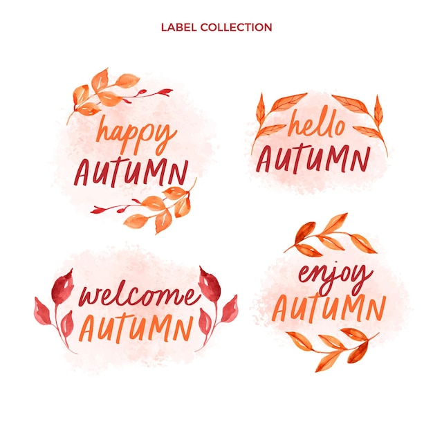 Gratis vector aquarel herfst labels collectie