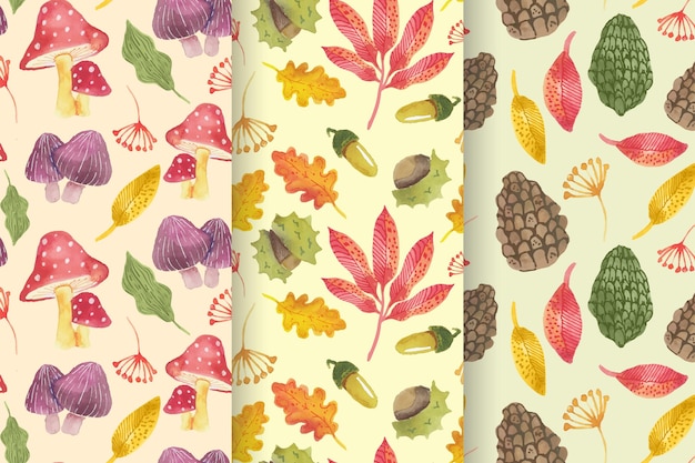 Aquarel herfst patroon collectie