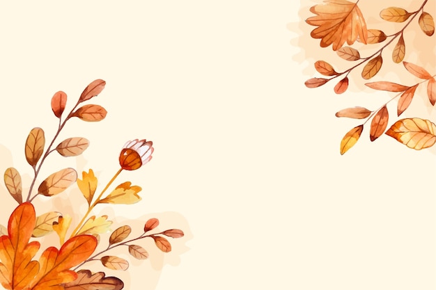 Gratis vector aquarel herfstbladeren achtergrond