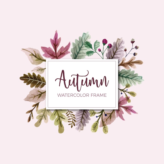 Gratis vector aquarel herfstbladeren frame