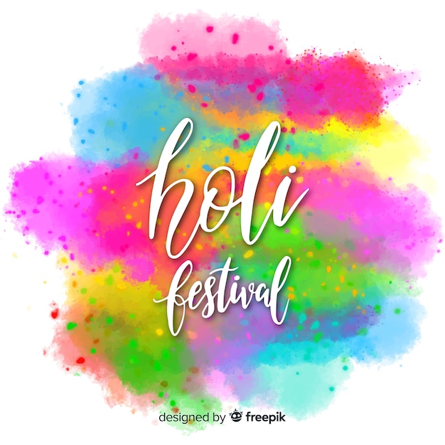 Gratis vector aquarel holi festival achtergrond