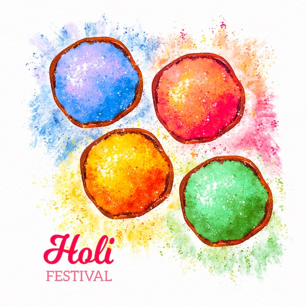 Gratis vector aquarel holi gulal