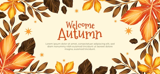 Aquarel horizontale herfstbanner