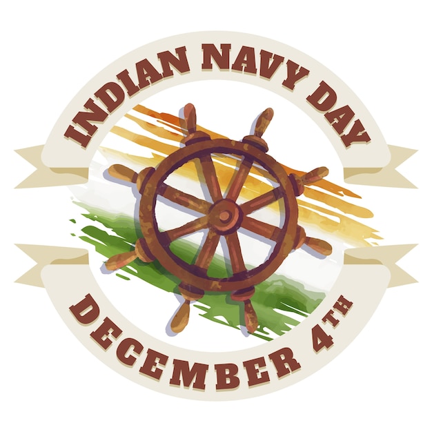 Gratis vector aquarel indiase marine dag illustratie