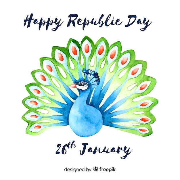 Gratis vector aquarel indische republiek dag achtergrond