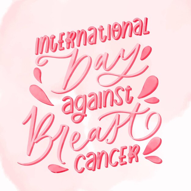 Aquarel internationale dag tegen borstkanker belettering