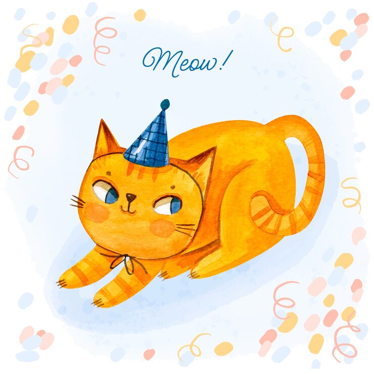 Gratis Vector aquarel internationale kattendag illustratie