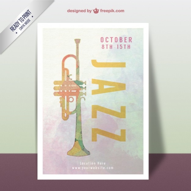 Gratis vector aquarel jazzfestival poster