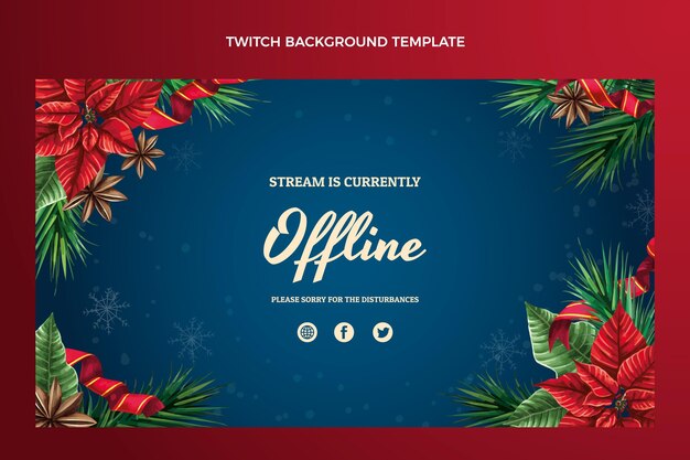 Aquarel kerst twitch achtergrond