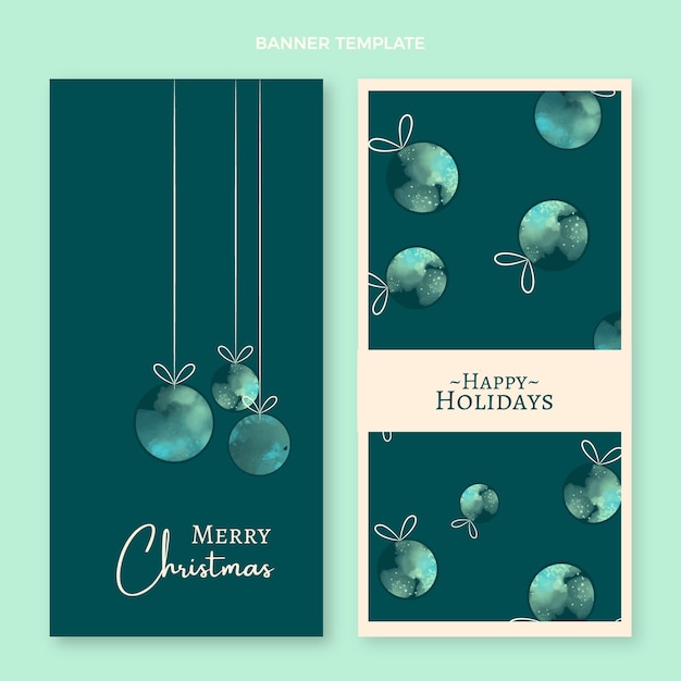 Aquarel kerst verticale banners set