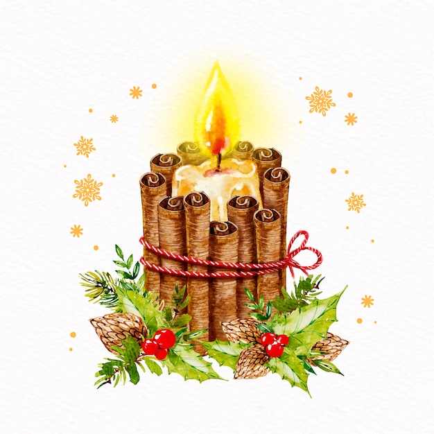 Gratis vector aquarel kerstdecoratie