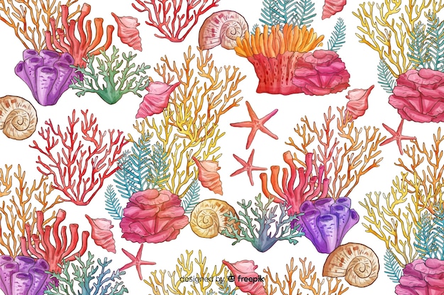 Aquarel koraal achtergrond