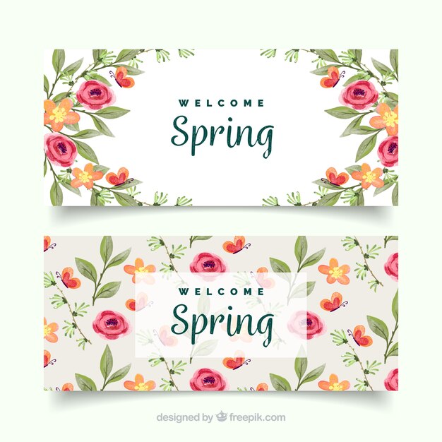 Aquarel lente banners